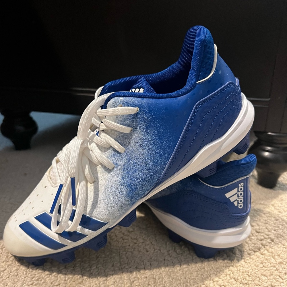 New Adidas Ironskin Cleats, Blue